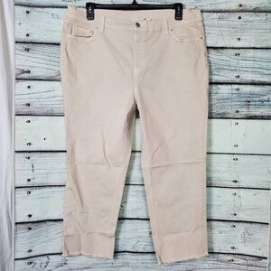 d&co Denim & Company Women’s Pants Size 20W Beige Straight Leg Raw Hem